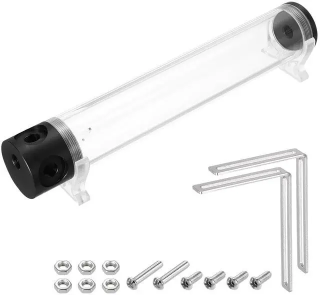 Main image of MECCANIXITY Water Cooling Tank G1/4 Thread 50mm x 300mm Cylinder Heat Exchanger Water Cooling Reservoir Radiator Heat Sink 1 in 3 Out for PC Computer CPU