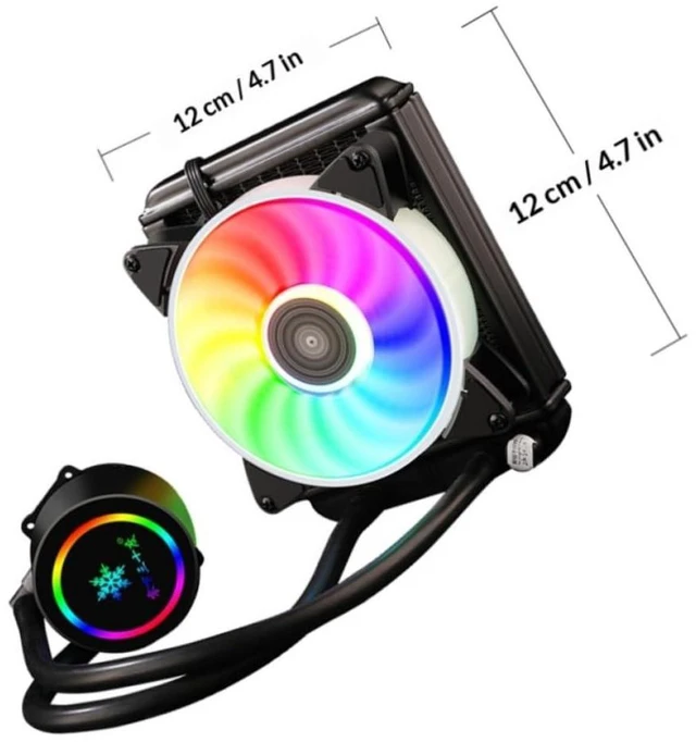 Alt view image 2 of 7 - Liquid CPU Cooler with Anti-Freezing Low Noise Function, Copper and Aluminum Radiator for Desktop