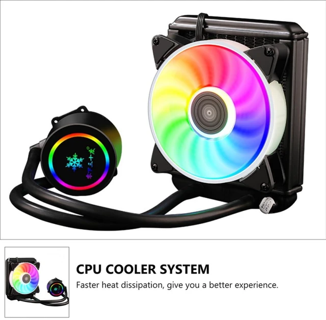 Alt view image 3 of 7 - Liquid CPU Cooler with Anti-Freezing Low Noise Function, Copper and Aluminum Radiator for Desktop