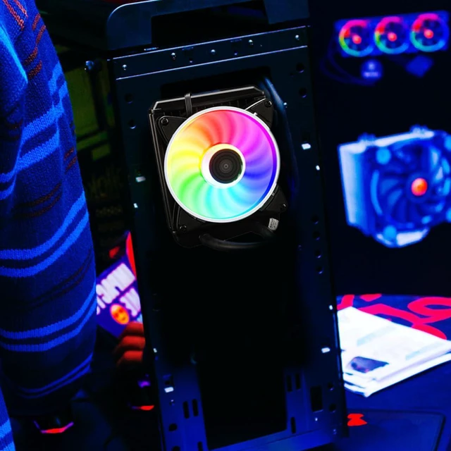 Alt view image 6 of 7 - Liquid CPU Cooler with Anti-Freezing Low Noise Function, Copper and Aluminum Radiator for Desktop