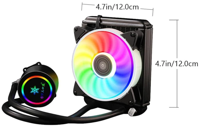 Alt view image 7 of 7 - Liquid CPU Cooler with Anti-Freezing Low Noise Function, Copper and Aluminum Radiator for Desktop