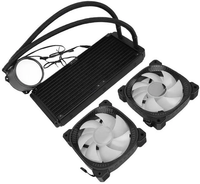 Main image of 240mm ARGB Liquid CPU Cooler, AIO Liquid Cooler, 2.2 Inch LCD Screen with Temperature Display & PWM Fans, Ideal for LGA1851, 1700, 1200, 115X, AM5 & AM4 (Black)