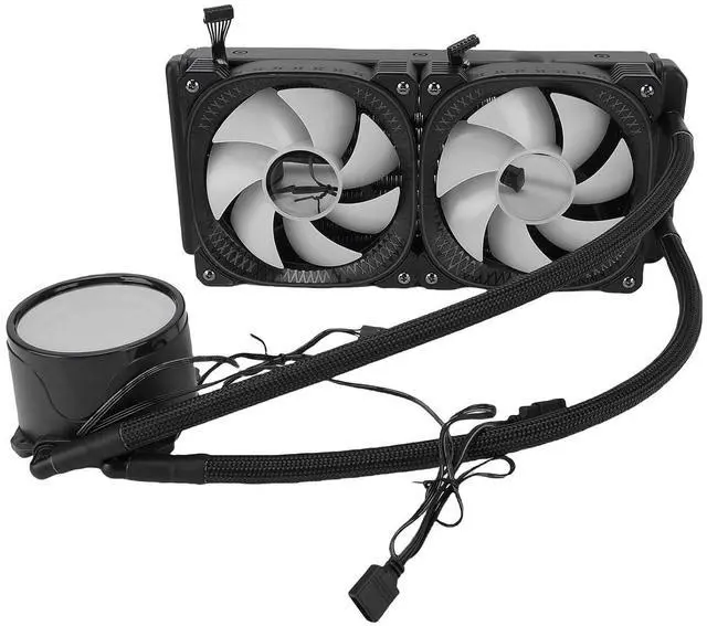 Alt view image 2 of 7 - Generic ARGB Liquid CPU Cooler, 2.2 Inch Circular LCD Screen Liquid Cooler, Temperature Display with 240mm PWM Fan 1800 RPM, Ideal for LGA1851, 1700, 1200, 115X, AM5 & AM4 (Black)
