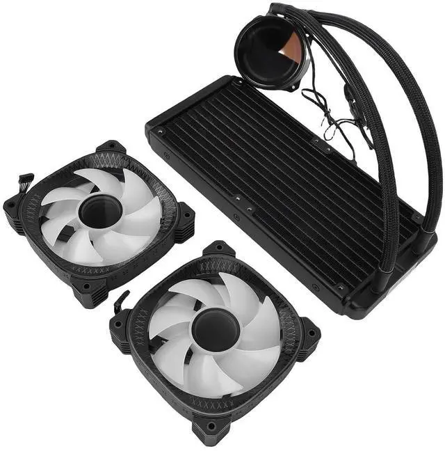 Alt view image 4 of 7 - Generic ARGB Liquid CPU Cooler, 2.2 Inch Circular LCD Screen Liquid Cooler, Temperature Display with 240mm PWM Fan 1800 RPM, Ideal for LGA1851, 1700, 1200, 115X, AM5 & AM4 (Black)