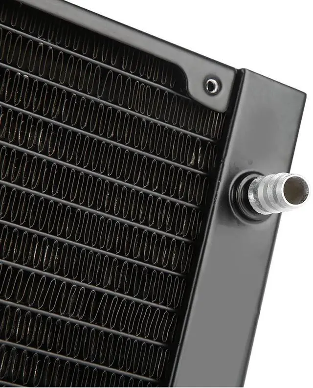Alt view image 4 of 7 - PC Heat Exchanger with 12 Tubes, Water Cooler Tube for Computer Water Cooling System, Red Copper Fins & Brass Tank, Fast Heat Dissipation for CPU Cooling (360mm)