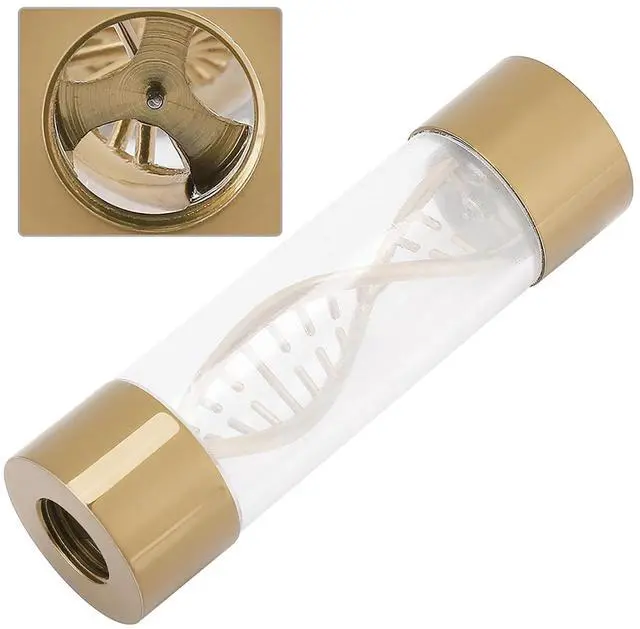 Alt view image 6 of 7 - Water Flow Meter with G1/4 Female Thread, Spiral Water Cooling Flow Meter, 304 Stainless Steel Body and Ceramic Bearings, Multi Color Visual Indicator for PC Liquid (Gold)