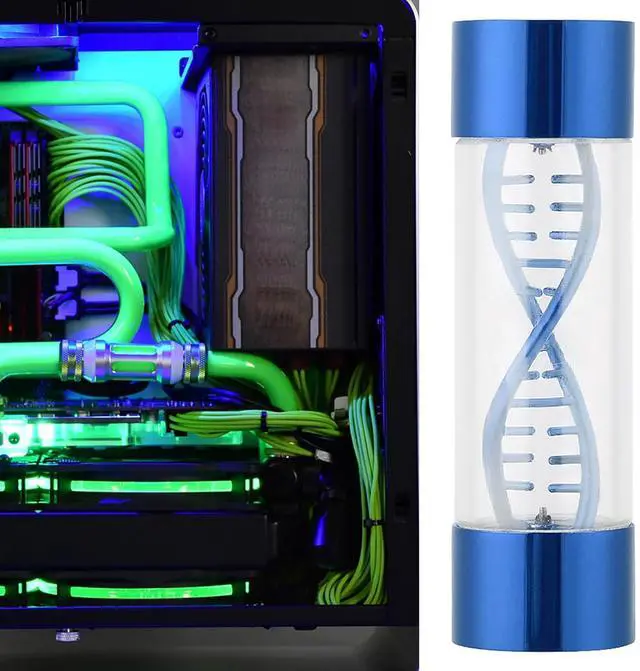 Alt view image 7 of 7 - Water Meter Spiral G1 4 Female Thread for Computer Water Cooling, 304 Stainless Steel Ceramic Bearing, 6 Colors Available, 80mm Length (Blue)