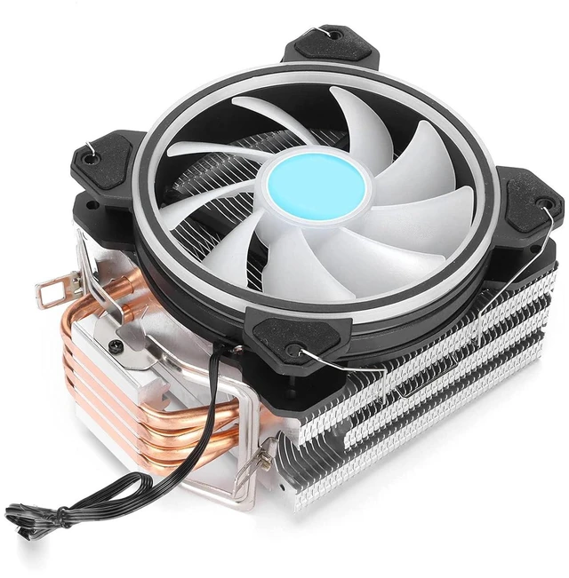 Main image of CPU Cooler Heat Sink Processor Cooler 4 Heat Pipes Flat Copper Bottom Press Fin Heatsink PWM RGB Fan Low Noise for LGA1366 1156 1155 775 FM1 AM3+ AM3 AM2+ AM2