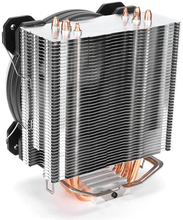 Alt view image 7 of 7 - CPU Cooler Heat Sink Processor Cooler 4 Heat Pipes Flat Copper Bottom Press Fin Heatsink PWM RGB Fan Low Noise for LGA1366 1156 1155 775 FM1 AM3+ AM3 AM2+ AM2
