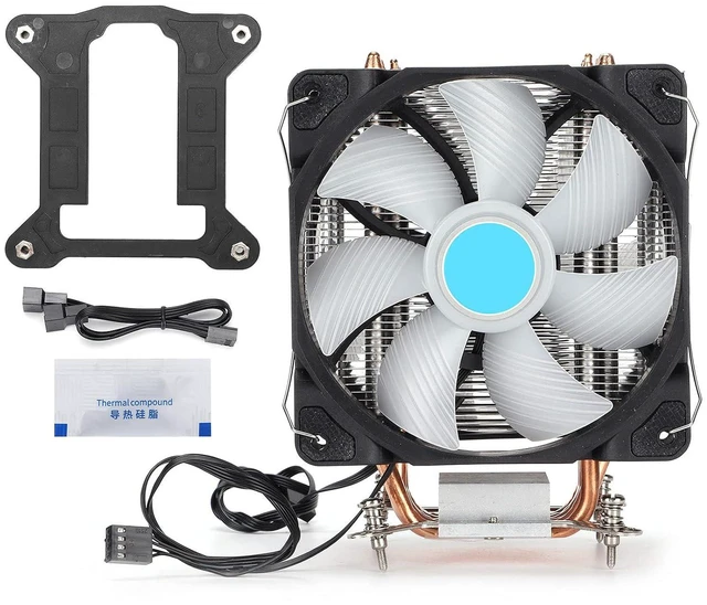 Alt view image 6 of 7 - CPU Cooler Efficient Fast Heat Dissipation Six Heat Pipes Dual Fans Sink for Desktop Computers ABSAluminumBrass
