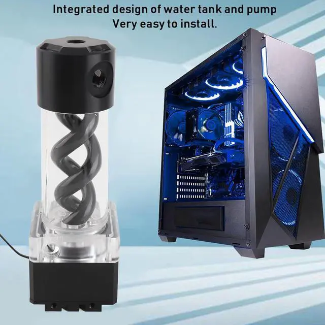 Alt view image 7 of 7 - Aluminum Anode Computer Water Cooling Pump Set Efficient High Rate Water Cooling Kit for Gamers (Black)