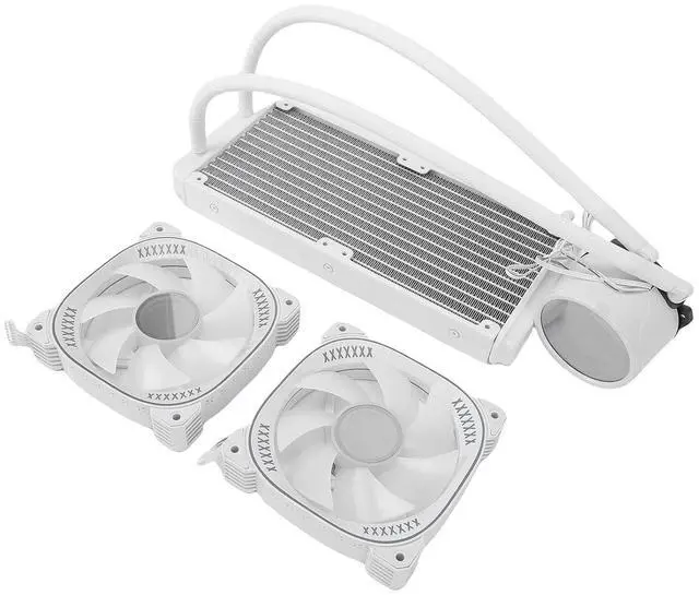 Alt view image 3 of 7 - Generic ARGB CPU Aio Liquid Cooler, PC Specification Water Cooler System, 2.2" IPS LCD Screen with 240mm Radiator, for AM4 AM5 LGA 1700 1851, Wireless Splicing Fans (White)