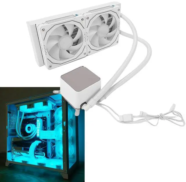 Alt view image 4 of 7 - Sorandy AIO Liquid CPU Cooler, 2.2 Inch LCD Screen PWM ARGB Fans for LGA 1700 1851 1200 115X AM5 AM4 PWM 1800 with Aerospace Grade Sealing & High Efficiency Copper Base, Ideal for CPU (White)