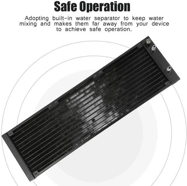 Alt view image 3 of 7 - 12 - Tube PC Heat Exchanger, Computer Water Cooling System, Fast Heat Dissipation Copper Fin Radiator with Brass Tank for CPU Chip Cooling, Compatible with PC Water (360mm)
