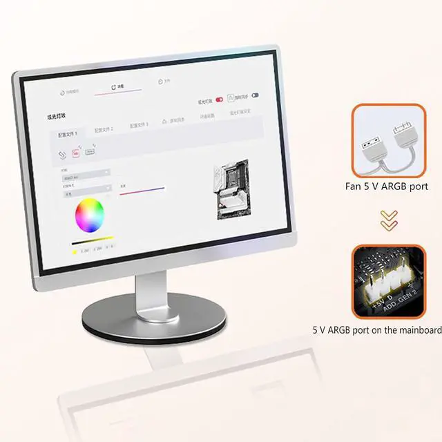 Alt view image 6 of 7 - 360mm ARGB CPU Liquid Coolers CPU Fan Integrated Water Cooling Radiator Water Coolers for Gaming Systems Customizable