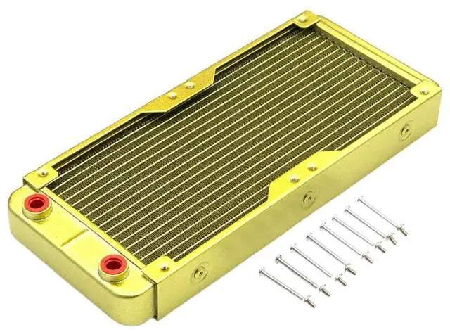 Alt view image 3 of 7 - 18 Pipeline Aluminum Water Cooling Radiator for Heat Dissipation Heat Exchanger Radiator White or Gold Color Liquid Cooling Structure