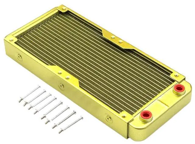 Alt view image 6 of 7 - 18 Pipeline Aluminum Water Cooling Radiator for Heat Dissipation Heat Exchanger Radiator White or Gold Color Liquid Cooling Structure