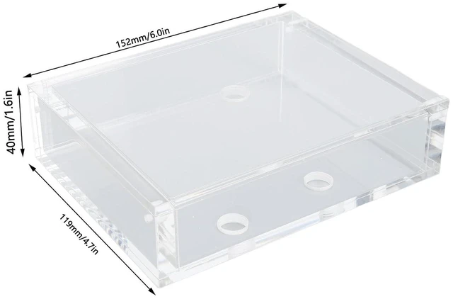 Alt view image 4 of 7 - Computer Water Cooling Reservoir Rectangle Transparent Acrylic PC Water Cooling with G1/4 Thread for Computer Water Cooling and Industrial Equipment Liquid Storage 152x119x40mm