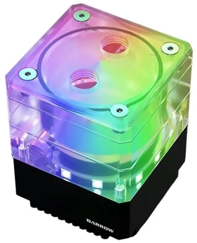 Alt view image 2 of 3 - 1pcs ITX A4 Mini Case Water Cooling Build Pump Res Combo Reservoir Connect 17W PWM RGB Black Silver SPB17-TM(Black)