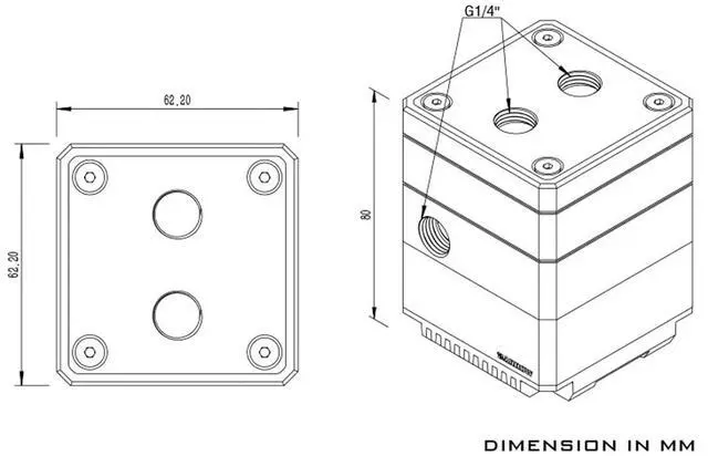 Alt view image 3 of 3 - 1pcs ITX A4 Mini Case Water Cooling Build Pump Res Combo Reservoir Connect 17W PWM RGB Black Silver SPB17-TM(Black)