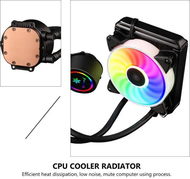 Alt view image 3 of 7 - POPETPOP Liquid CPU Cooler Radiator with Copper and Aluminum Low Noise Water-Cooled Heat Sink for Efficient
