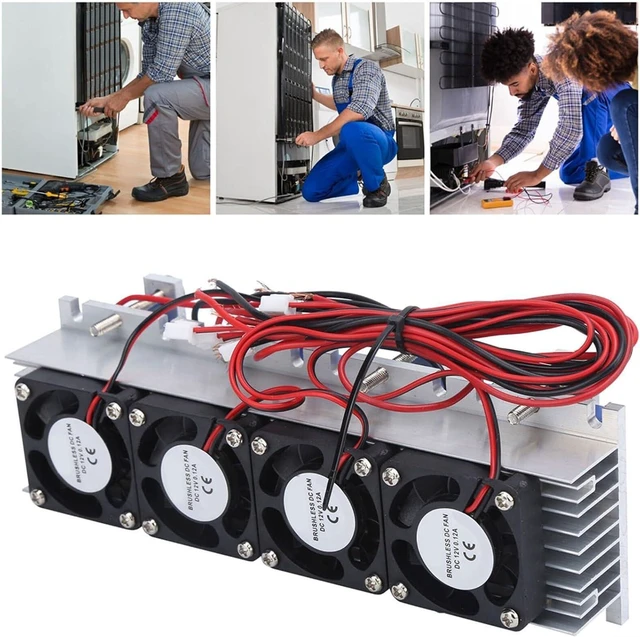 Alt view image 3 of 7 - 12V 288W Peltier Thermoelectric Cooler, 4-Chip Water Cooling System for 20L Space, Low Noise Semiconductor Refrigerator with Aluminum Heatsink