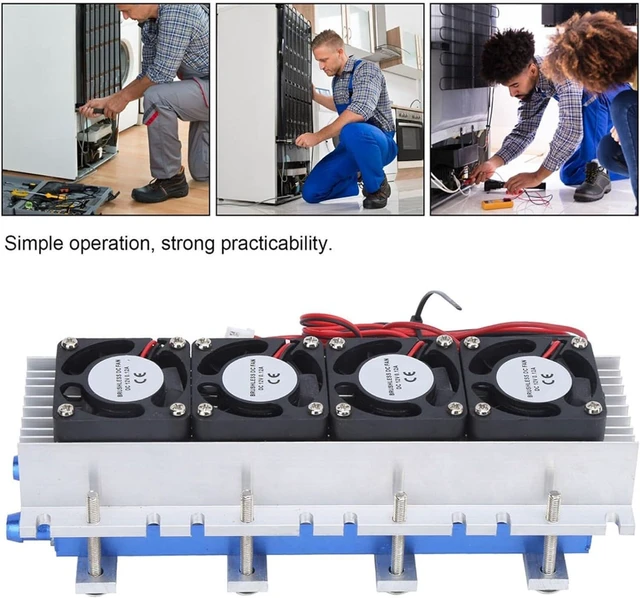 Alt view image 6 of 7 - 12V 288W Peltier Thermoelectric Cooler, 4-Chip Water Cooling System for 20L Space, Low Noise Semiconductor Refrigerator with Aluminum Heatsink