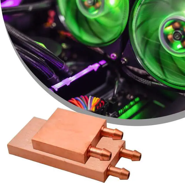 Alt view image 3 of 3 - Advanced Fluid Physics Cooling Head Thin Aluminium Building Reinforced Heat Transfer Permanent Bronze Center Global CPU/GPU Liquid Cooling Block
