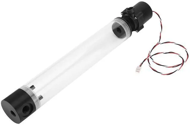 Alt view image 6 of 7 - Acrylic Water Cooling Reservoir with Integrated 19W Pump, G1/4 Thread Cylinder Tank for PC Liquid Cooling System, Heat - Resistant PMMA and POM Construction (300mm)