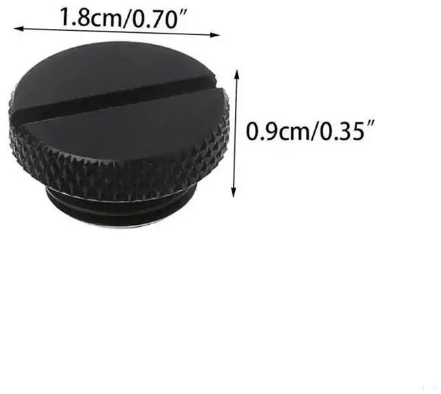 Alt view image 6 of 6 - 20PCS L21D G1/4Inch Stop Thread Black Plug with Sealing Ring for Computer