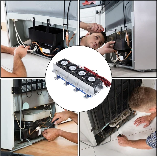 Alt view image 4 of 7 - 12V 288W Peltier Thermoelectric Cooler, 4-Chip Water Cooling System for 20L Space, Low Noise Semiconductor Refrigerator with Aluminum Heatsink