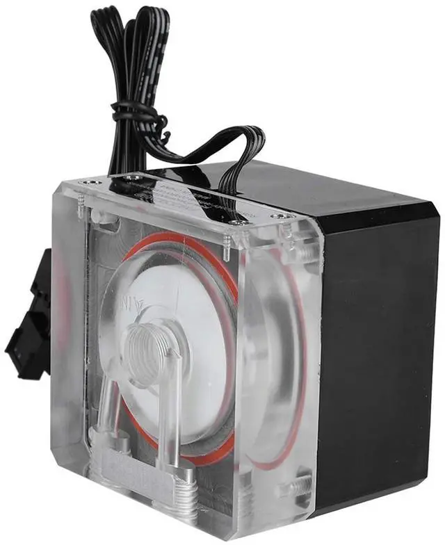 Alt view image 7 of 7 - Pc Integrated Water Cooling Pump,with Pwm Speed Control,Acrylic Abs Silent Pump Unit,G1 4 Thread D Port 4 Pin Interface for Computer Liquid Cooling Systems