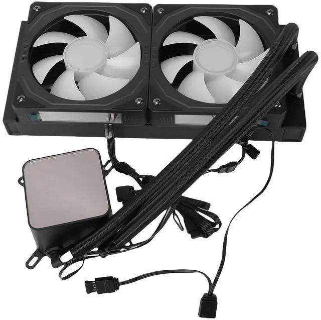Alt view image 3 of 7 - Jiawu ARGB Liquid CPU Cooler Efficient 240mm Radiator for AM4 AM5 Socket PC CPU Water Cooler for Close Loop AIO Liquid (Black)