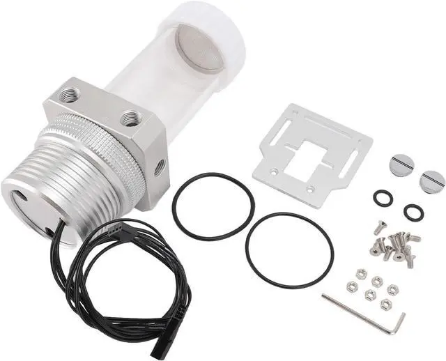 Alt view image 6 of 6 - Water Cooled Magnetic Levitation Water Pump Integrated Pub Pmd5 Intelligent Temperature Control Pom 30 Mesh Filter Screen G1/4 Pc for Cooling System Integrated Pump (Silver)