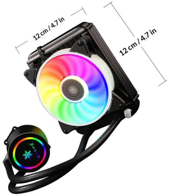 Alt view image 2 of 7 - Generic Professional CPU Liquid Cooler System with Copper and Aluminum Radiator, Anti-Freezing and Silent