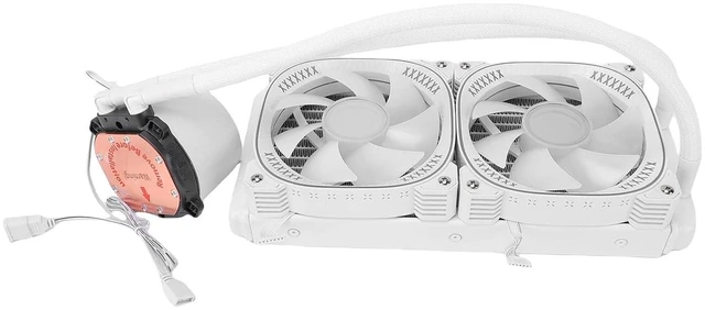 Alt view image 3 of 7 - Zunate ARGB Liquid CPU Cooler with 2.2 Inch LCD Display, Supports AM4 AM5 Sockets, 240mm Radiator, Dual PWM Fans, ARGB Light Sync, Leak Proof Technology (White)