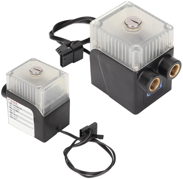 Alt view image 2 of 7 - Cryfokt Water Cooling Pump Tank Ultra Quiet G1/4 Thread 12V 4pin Connector Temperature Display for Computer Water Pump Users (Black)