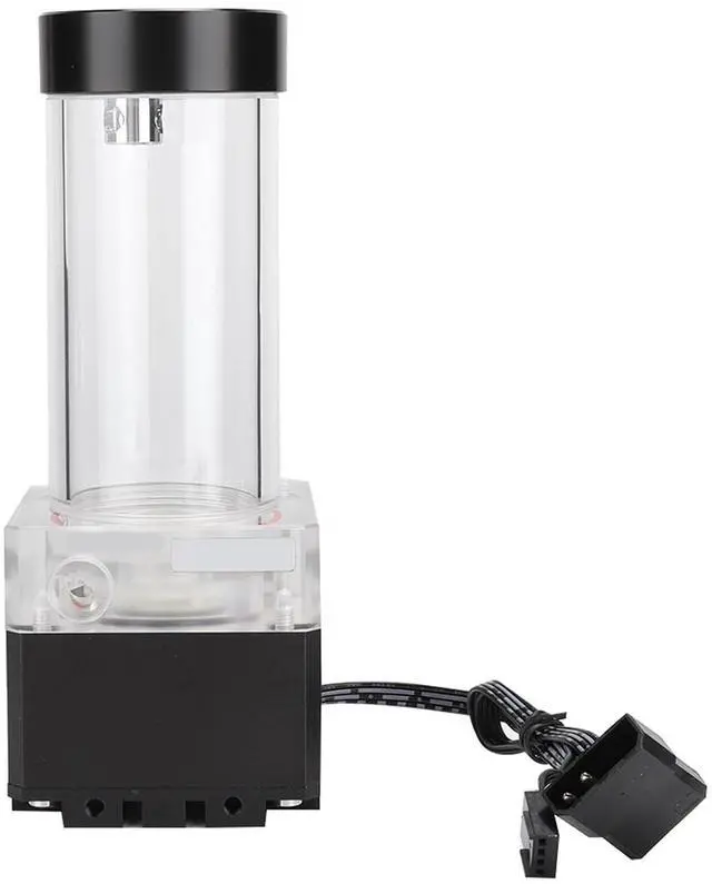 Alt view image 2 of 3 - Computer Water Cooler Pump Efficient Heat Dissipation Integrated Water Pump for PC Cooling System Aluminum Anode + PMMA + POM (Black)