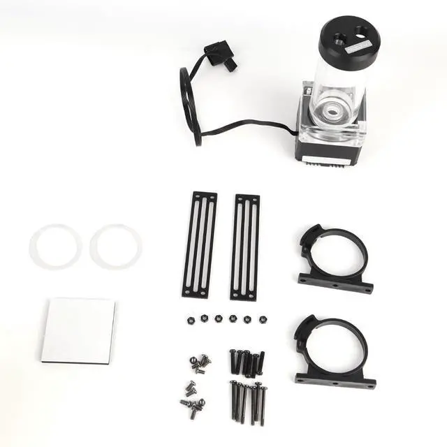 Alt view image 3 of 3 - Computer Water Cooler Pump Efficient Heat Dissipation Integrated Water Pump for PC Cooling System Aluminum Anode + PMMA + POM (Black)