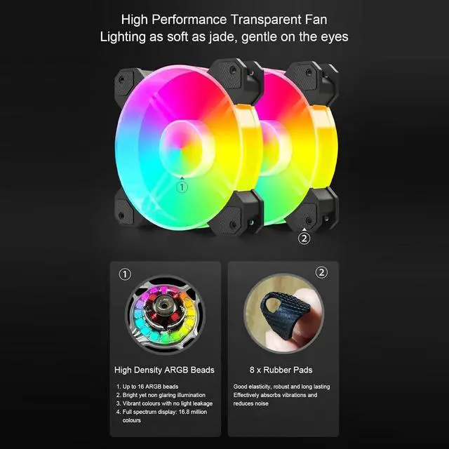 Alt view image 4 of 7 - Generic ARGB Liquid CPU Cooler Efficient Cooling 2.2 Inch LCD Display Close Loop AIO Cooler for AM4 AM5 240mm Radiator (Black)