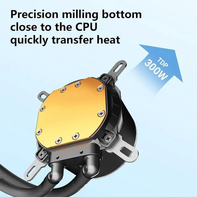 Alt view image 7 of 7 - 240 ARGB Liquid CPU Water Coolers with ARGB PWM Fan Computer Water Coolers CPU Cooling Fan for