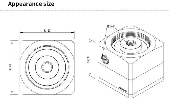 Alt view image 3 of 3 - 1pcs SPB17-V2,17W PWM PC DDC Pump DV12 Maximum Flow Lift 5.5 Meters 960L/H G1/4'' Thread for Computer Water Cooling System(Silver - Bracket)