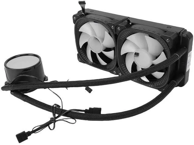 Alt view image 2 of 7 - Fabater CPU Cooler, 240mm Radiator, 2.2 Inch LCD Display, ARGB Light Sync, Extensive Socket Compatibility, AIO Cooler, Liquid CPU with Dual 1800 RPM PWM Fans for AM5 AM4 LGA1851 (Black)
