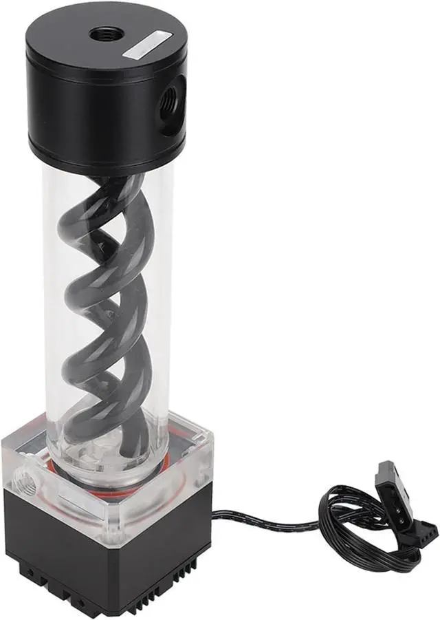 Alt view image 6 of 7 - Cryfokt Water Cooling PumpTank, 800L per H Rate 4M Head Aluminum Anode Computer WaterCooling System, with Multi Level Protection, Integrated for PC Water Cooling Dec (Black)