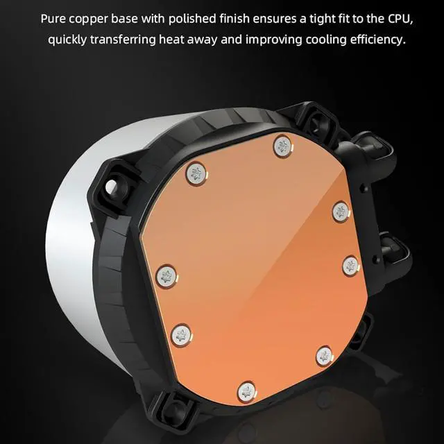 Alt view image 3 of 7 - 240mm ARGB Liquid CPU Cooler, AIO Liquid Cooler, 2.2 Inch LCD Screen with Temperature Display & PWM Fans, Ideal for LGA1851, 1700, 1200, 115X, AM5 & AM4 (Black)