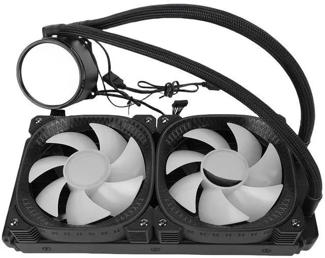 Alt view image 4 of 7 - 240mm ARGB Liquid CPU Cooler, AIO Liquid Cooler, 2.2 Inch LCD Screen with Temperature Display & PWM Fans, Ideal for LGA1851, 1700, 1200, 115X, AM5 & AM4 (Black)