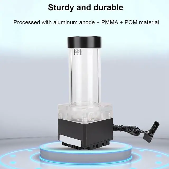 Alt view image 7 of 7 - Pc Pump Reservoir Pub FS6PD-17 Premium Aluminum Anode PMMA POM Computer WaterCooled Integrated Water Pump 800L/H Rate with 4M Head for Efficient Cooling Solutions (Black)