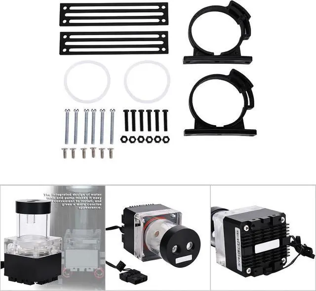Alt view image 4 of 7 - 6.69in Computer Water Pump for Pc Overclocking Gamers,800L & H Flow Fast Heat Dissipation,4 Meters Pump Head,Integrated Tank Design,Multi Level Guard,White - Suitable for (12cm)