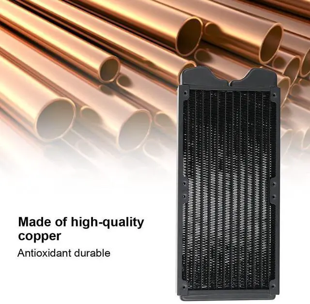 Alt view image 5 of 7 - Threaded 12Pipe Copper Water Cooling Radiator for PC and Beauty Equipment G14 Port, Powder Coated, Low Noise Heat Exchanger for 120mm 240mm 360mm Systems (240mm)