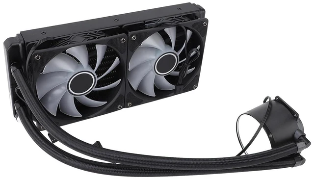 Alt view image 3 of 7 - 240mm ARGB CPU Liquid Cooler, Integrated Double PWM Fan Liquid Cooler, CPU with Large & Low Noise, Ideal for LGA 1150 1151 1155 1156 1200 1700 2011 2066 & AM4 AM5